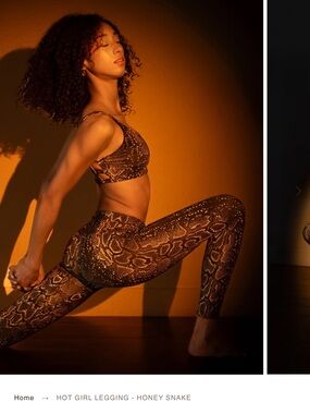 Onzie gold and black metallic snake legging
